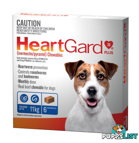 HEARTGARD PLUS CHEWS FOR SMALL DOGS UP TO 11 KG (B