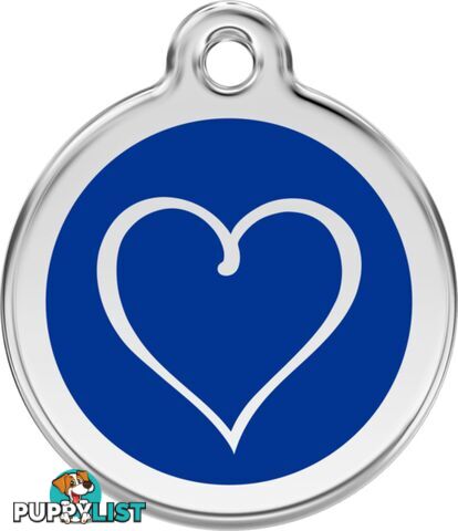 RED DINGO ENAMEL TRIBAL HEART TAG - DARK BLUE - LI