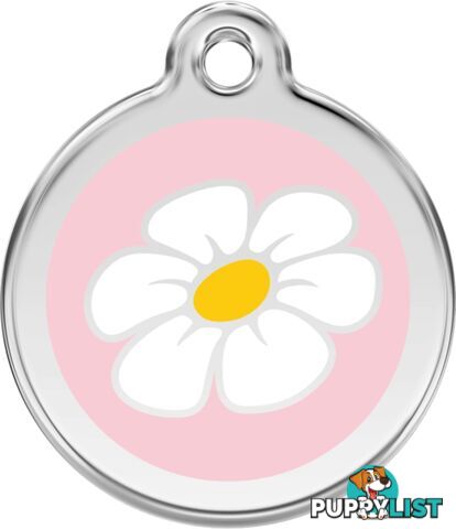 RED DINGO ENAMEL DAISY TAG - LIGHT PINK - LIFETIME