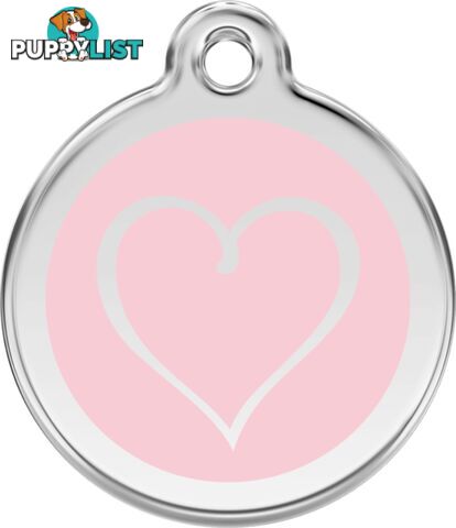 RED DINGO ENAMEL TRIBAL HEART TAG - PINK - LIFETIM