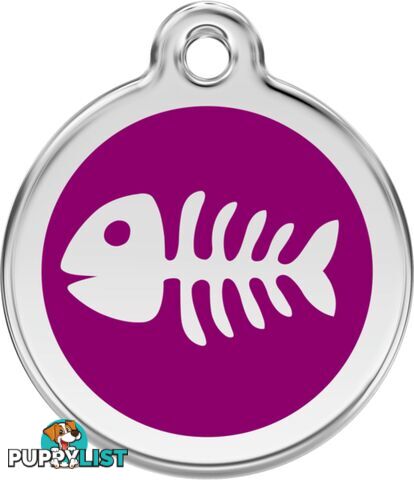 RED DINGO ENAMEL FISH BONE TAG - PURPLE - LIFETIME