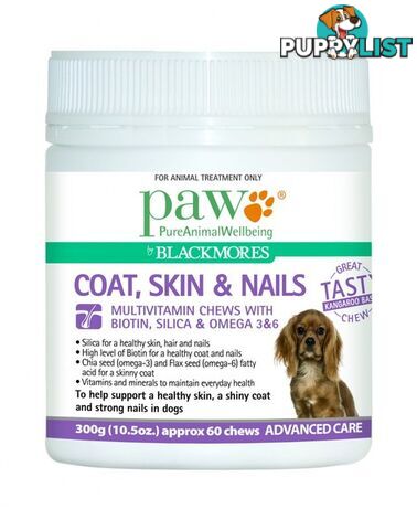 PAW COAT, SKIN AND NAILS CHEWS 300G