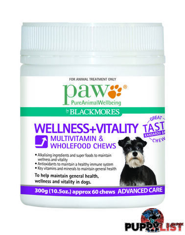 PAW WELLNESS + VITALITY CHEWS 300GM