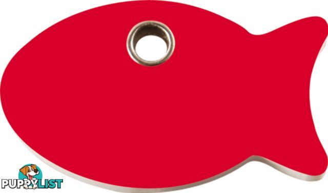 RED DINGO - PLASTIC FISH TAG - RED ENGRAVED