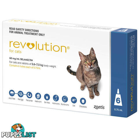 REVOLUTION FOR CATS 2.6-7.5KG - BLUE