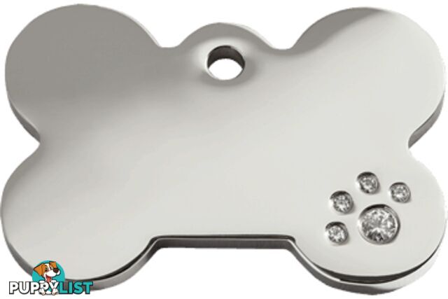 RED DINGO DIAMANTE BONE TAG - LIFETIME GUARANTEE -