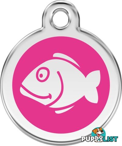 RED DINGO ENAMEL FISH TAG - HOT PINK - LIFETIME GU