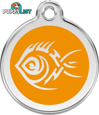 RED DINGO TRIBAL FISH BLACK ORANGE TAG - LIFETIME