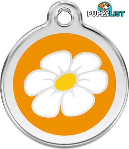 RED DINGO ENAMEL DAISY TAG - YELLOW - LIFETIME GUA