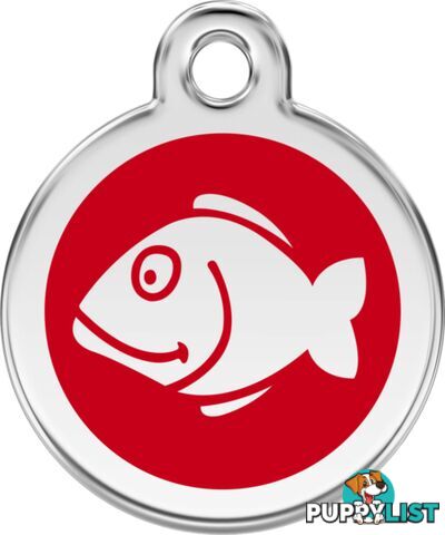 RED DINGO ENAMEL FISH TAG - RED - LIFETIME GUARANT