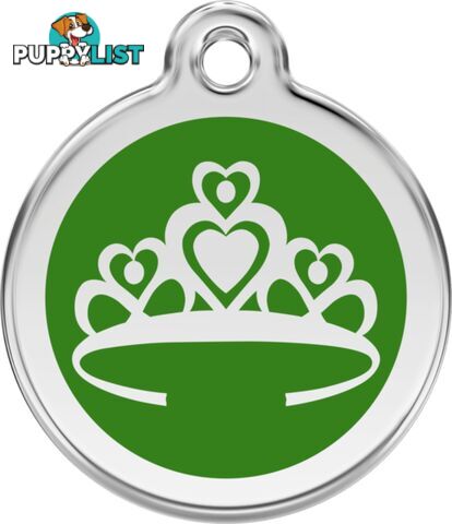 RED DINGO ENAMEL CROWN TAG GREEN - LIFETIME GUARAN