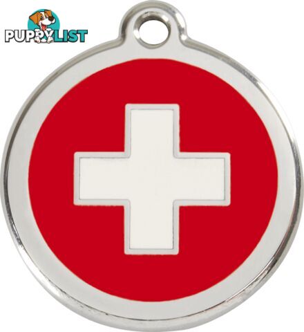 RED DINGO SWISS CROSS (FLAG) TAG - LIFETIME GUARAN