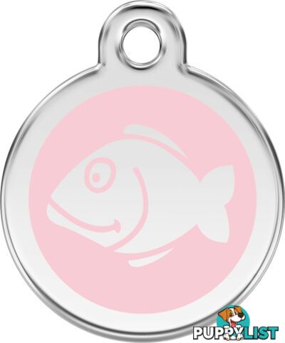 RED DINGO ENAMEL FISH TAG - PINK - LIFETIME GUARAN