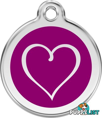 RED DINGO ENAMEL TRIBAL HEART TAG - PURPLE - LIFET