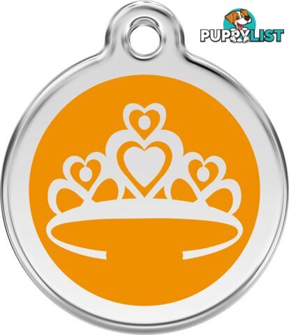 RED DINGO ENAMEL CROWN TAG ORANGE - LIFETIME GUARA