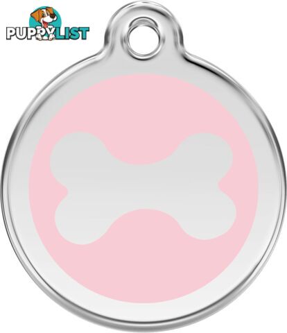 RED DINGO BONE TAG LIGHT PINK - LIFETIME GUARANTEE