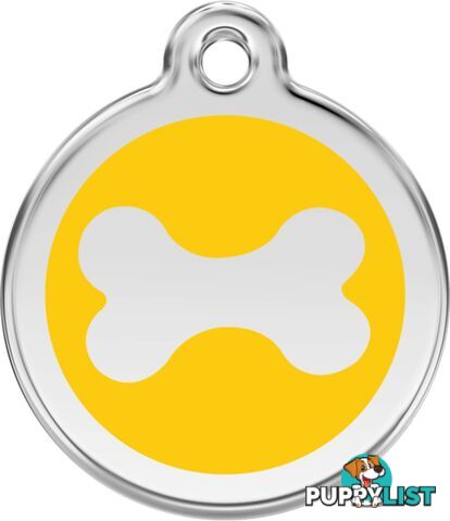 RED DINGO BONE TAG YELLOW - LIFETIME GUARANTEE - C