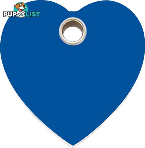 RED DINGO - PLASTIC HEART TAG - DARK BLUE ENGRAVE