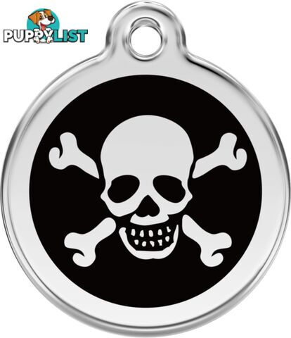 RED DINGO SKULL & CROSS BONES BLACK TAG - LIFE