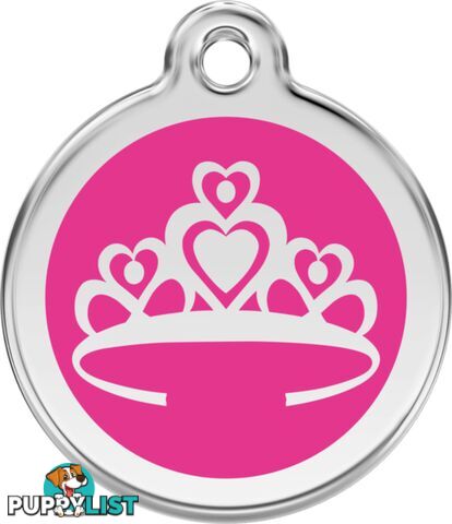 RED DINGO ENAMEL CROWN TAG HOT PINK - LIFETIME GUA