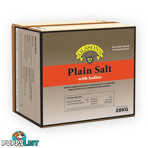 OLSSON PLAIN IODISED SALT BLOCK 20KG