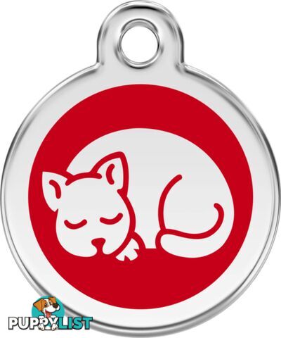 RED DINGO ENAMEL KITTEN TAG - RED - LIFETIME GUARA