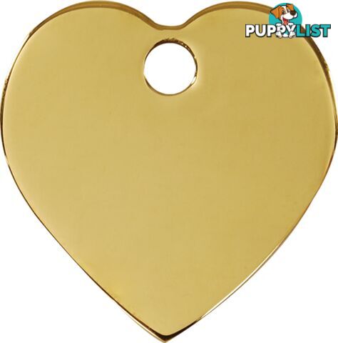 RED DINGO BRASS HEART TAG - LIFETIME GUARANTEE - C