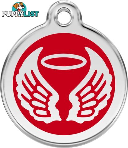 RED DINGO ENAMEL ANGEL WINGS TAG - RED - LIFETIME