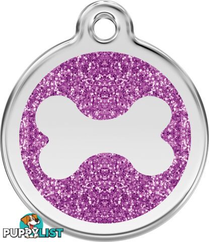 RED DINGO GLITTER BONE TAG PURPLE - LIFETIME GUARA