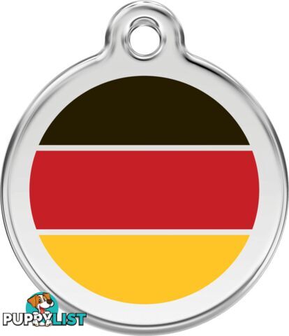 RED DINGO GERMAN FLAG TAG - LIFETIME GUARANTEE - C