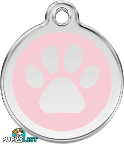 RED DINGO PAW PRINT TAG PINK - LIFETIME GUARANTEE