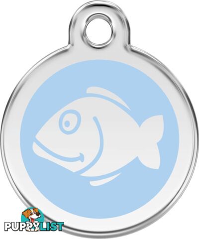 RED DINGO ENAMEL FISH TAG - LIGHT BLUE - LIFETIME