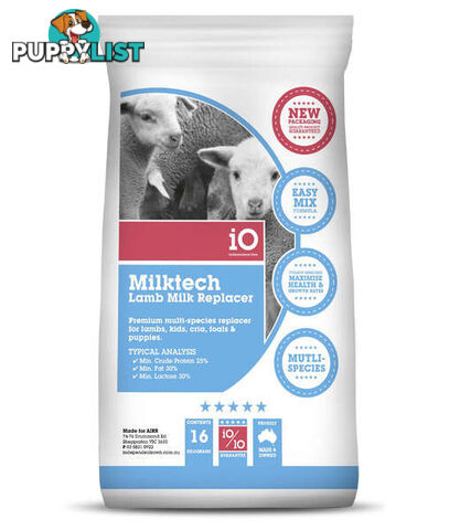 IO MILKTECH LAMB & KID MILK REPLACER - SUITABL