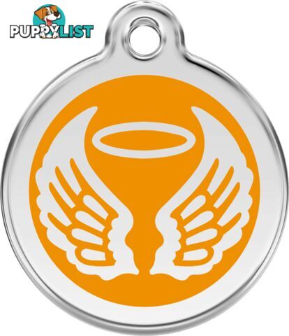 RED DINGO ENAMEL ANGEL WINGS TAG - ORANGE - LIFETI