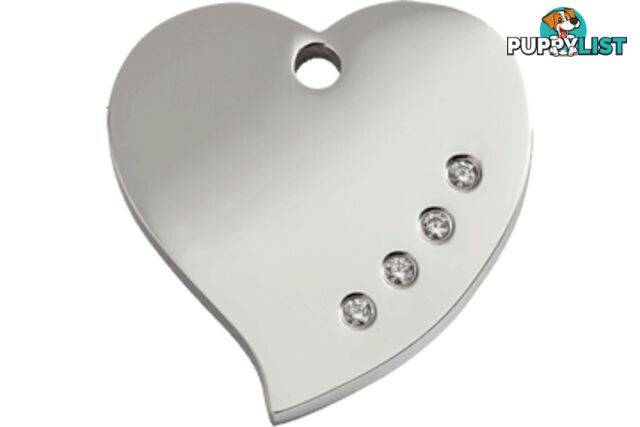 RED DINGO DIAMANTE HEART TAG - LIFETIME GUARANTEE