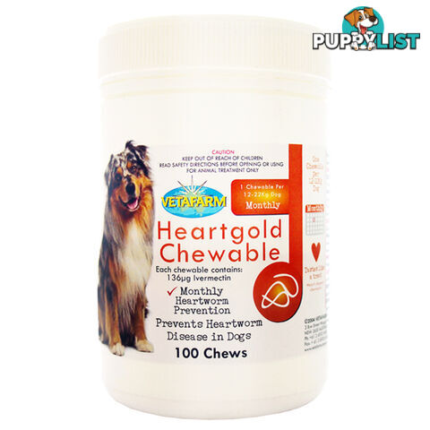 VETAFARM HEARTGOLD PLUS CHEWABLES FOR DOGS