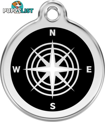 RED DINGO ENAMEL COMPASS BLACK - LIFETIME GUARANTE