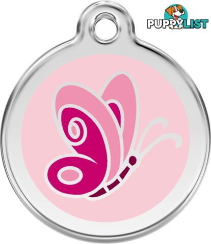 RED DINGO ENAMEL BUTTERFLY TAG - LIGHT PINK - LIFE