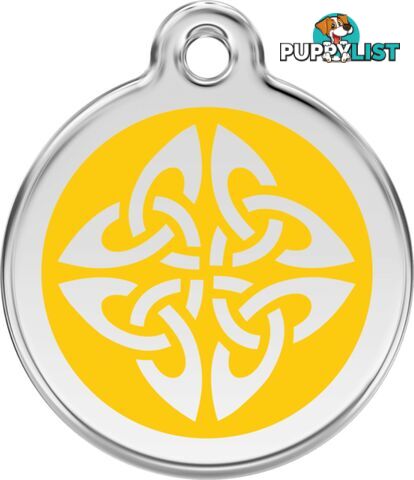 RED DINGO ENAMEL TRIBAL ARROWS TAG - YELLOW - LIFE