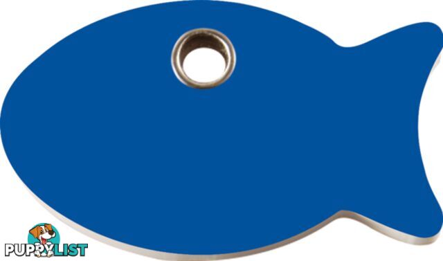 RED DINGO - PLASTIC FISH TAG - DARK BLUE ENGRAVED