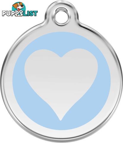 RED DINGO ENAMEL LIGHT BLUE HEART TAG - LIFETIME G