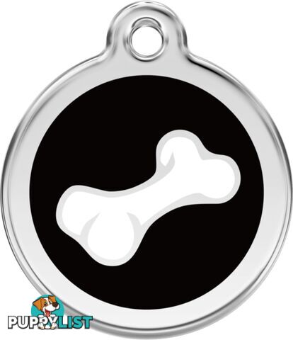 RED DINGO 2D BONE TAG BLACK - LIFETIME GUARANTEE -