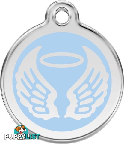 RED DINGO ENAMEL ANGEL WINGS TAG - LIGHT BLUE - LI