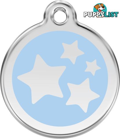 RED DINGO STARS LIGHT BLUE TAG - LIFETIME GUARANTE