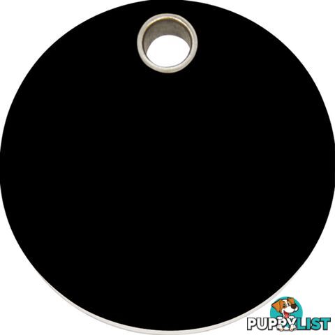 RED DINGO - PLASTIC CIRCLE TAG - BLACK ENGRAVED