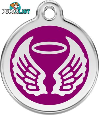 RED DINGO ENAMEL ANGEL WINGS TAG - PURPLE - LIFETI