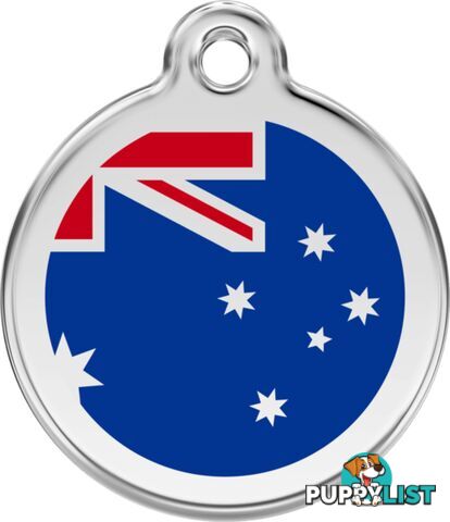 RED DINGO AUSTRALIAN FLAG TAG - LIFETIME GUARANTEE