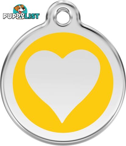 RED DINGO ENAMEL YELLOW HEART TAG - LIFETIME GUARA