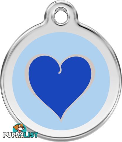 RED DINGO ENAMEL BLUE/LIGHT BLUE HEART TAG - LIFET