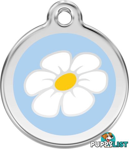 RED DINGO ENAMEL DAISY TAG - LIGHT BLUE - LIFETIME